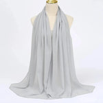 Solid Color Chiffon Hijab Long Wrap Scarf for Muslim Women Ladies Jersey Veil Headscarves - DancerInn - 26737930961079 - 26737930961079