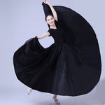 Flamenco Practice Skirt – Gradient Polyester Spanish Dance Skirts Big Hem Long Skirt for Dancing - DancerInn 33.00 Black / L / 720° - 34738319917239 - 34738319917239