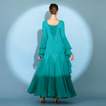 Abito da ballo in chiffon - Abito da ballo in chiffon ultra sottile e abito da ballo in chiffon per balli da sala e tango - 37811599409335 - 37811599409335