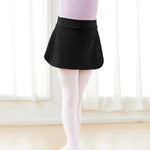 Pull On Ballet Skirt - Ballerina Wrap Skirt for Girls Toddler with Lightweight Chiffon Mesh Elastic Waist for Dance Gymnastics - DancerInn Black / L - 32957538304183 - 32957538304183