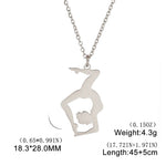 Gymnastic Jewelry & Ballet Jewelry for Ballerina Dancer Gymnast Gold Necklace Rhythmic Stainless Steel  Sport Jewelry - DancerInn C-steel - 32274742116535 - 32274742116535