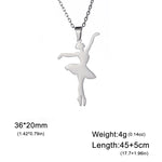 Gymnastic Jewelry & Ballet Jewelry for Ballerina Dancer Gymnast Gold Necklace Rhythmic Stainless Steel  Sport Jewelry - DancerInn ballerina-C-S - 32274742771895 - 32274742771895
