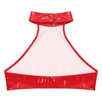 Women's Pole Dancing Costume Glossy Sleeveless T-Shirt Halter Neck Latin Bralette Crop Tops - DancerInn - 28257047249079 - 28257047249079