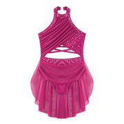 Ballet Dress Girl - Sleeveless Rhinestones Ballet Leotards for Girls Gymnastics, Ice Skating,  Lyrical, Latin & Contemporary Dance - DancerInn Kids Ballet Dresses