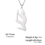 Gymnastic Jewelry & Ballet Jewelry for Ballerina Dancer Gymnast Gold Necklace Rhythmic Stainless Steel  Sport Jewelry - DancerInn L-steel - 32274742870199 - 32274742870199