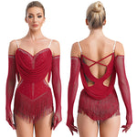 rhinestone fringe sequin leotard - 36012098289847 - 36012098289847