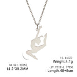 Gymnastic Jewelry & Ballet Jewelry for Ballerina Dancer Gymnast Gold Necklace Rhythmic Stainless Steel  Sport Jewelry - DancerInn E-steel - 32274742247607 - 32274742247607