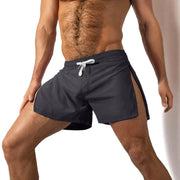 Mens Split Running Shorts - Quick Dry Athletic Cargo Shorts for Men Breathable Elastic Waist Summer Sports Workout Gym Jogger for Fitness Training - DancerInn Dark-Grey-XXL