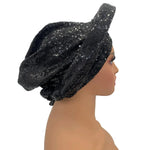 Women’s Sequined Turban Cap African Auto Gele Headtie Nigerian Wedding Head Wrap - DancerInn - 26807417569463 - 26807417569463