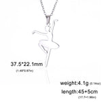 Gymnastic Jewelry & Ballet Jewelry for Ballerina Dancer Gymnast Gold Necklace Rhythmic Stainless Steel  Sport Jewelry - DancerInn ballerina-B-S - 32274742706359 - 32274742706359