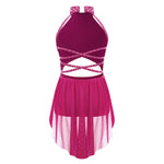 Ballet Dress Girl - Sleeveless Rhinestones Ballet Leotards for Girls Gymnastics, Ice Skating,  Lyrical, Latin & Contemporary Dance - DancerInn Kids Ballet Dresses - 32790020489399 - 32790020489399