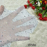 Rhinestone Fishnet Tights - Glitter See Through Mesh Pantyhose Dance for Salsa Tango Rumba - DancerInn 12.20 White / One size - 35085563101367 - 35085563101367