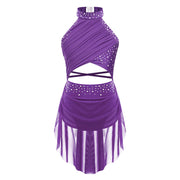 Ballet Dress Girl - Sleeveless Rhinestones Ballet Leotards for Girls Gymnastics, Ice Skating,  Lyrical, Latin & Contemporary Dance - DancerInn Kids Ballet Dresses
