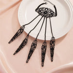 Claw Bracelet with Finger Chain - Vintage Lace Hand Harness Bracelet Black, Silver & Gold Gothic Jewelry - DancerInn  - 32298846781623 - 32298846781623