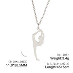 Gymnastic Jewelry & Ballet Jewelry for Ballerina Dancer Gymnast Gold Necklace Rhythmic Stainless Steel  Sport Jewelry - DancerInn D-steel - 32274742182071 - 32274742182071