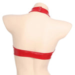 Women's Pole Dancing Costume Glossy Sleeveless T-Shirt Halter Neck Latin Bralette Crop Tops - DancerInn - 28257047347383 - 28257047347383