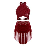 Ballet Dress Girl - Sleeveless Rhinestones Ballet Leotards for Girls Gymnastics, Ice Skating,  Lyrical, Latin & Contemporary Dance - DancerInn Kids Ballet Dresses - 32790020096183 - 32790020096183