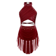 Ballet Dress Girl - Sleeveless Rhinestones Ballet Leotards for Girls Gymnastics, Ice Skating,  Lyrical, Latin & Contemporary Dance - DancerInn Kids Ballet Dresses