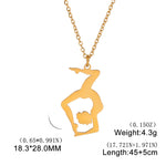 Gymnastic Jewelry & Ballet Jewelry for Ballerina Dancer Gymnast Gold Necklace Rhythmic Stainless Steel  Sport Jewelry - DancerInn C-gold - 32274742149303 - 32274742149303