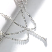 Rhinestne Headbands - Crystal Bridal Headpiece Bohemian Chain Forehead Jewelry for Indian Style Wedding Hair - DancerInn