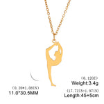 Gymnastic Jewelry & Ballet Jewelry for Ballerina Dancer Gymnast Gold Necklace Rhythmic Stainless Steel  Sport Jewelry - DancerInn D-gold - 32274742214839 - 32274742214839