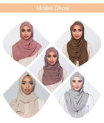 Solid Color Chiffon Hijab Long Wrap Scarf for Muslim Women Ladies Jersey Veil Headscarves - DancerInn - 26737929617591 - 26737929617591
