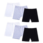Girls Dance Underwear - 6pcs Solid Color Elastic Waist Toddler Kds Bike Shorts Leggings for 2-10 Years - DancerInn Color1-6pcs / L - 32918993436855 - 32918993436855