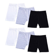 Girls Dance Underwear - 6pcs Solid Color Elastic Waist Toddler Kds Bike Shorts Leggings for 2-10 Years - DancerInn Color1-6pcs / L