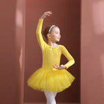 Long Sleeve Ballet Leotard with Skirt for Girls Toddler Kids Gymnastics Tutu Dress - DancerInn  - 32863658836151 - 32863658836151