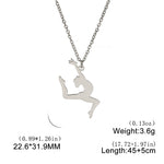 Gymnastic Jewelry & Ballet Jewelry for Ballerina Dancer Gymnast Gold Necklace Rhythmic Stainless Steel  Sport Jewelry - DancerInn F-steel - 32274742313143 - 32274742313143