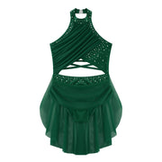 Ballet Dress Girl - Sleeveless Rhinestones Ballet Leotards for Girls Gymnastics, Ice Skating,  Lyrical, Latin & Contemporary Dance - DancerInn Kids Ballet Dresses