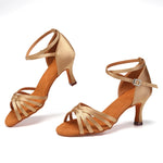 black satin dance shoes latin suede jazz salsa bachata dance shoes women - 35891840975031 - 35891840975031