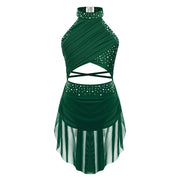 Ballet Dress Girl - Sleeveless Rhinestones Ballet Leotards for Girls Gymnastics, Ice Skating,  Lyrical, Latin & Contemporary Dance - DancerInn Kids Ballet Dresses