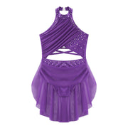 Ballet Dress Girl - Sleeveless Rhinestones Ballet Leotards for Girls Gymnastics, Ice Skating,  Lyrical, Latin & Contemporary Dance - DancerInn Kids Ballet Dresses