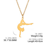 Gymnastic Jewelry & Ballet Jewelry for Ballerina Dancer Gymnast Gold Necklace Rhythmic Stainless Steel  Sport Jewelry - DancerInn B-gold - 32274742083767 - 32274742083767