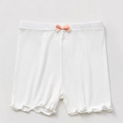 Girls Cartwheel Shorts for Under Dresses - Stretch Breathable Cotton Kids Toddler Dance Shorts Leggings for Athletic Bike Gym & Yoga - DancerInn White / 4XL/12T