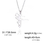 Gymnastic Jewelry & Ballet Jewelry for Ballerina Dancer Gymnast Gold Necklace Rhythmic Stainless Steel  Sport Jewelry - DancerInn ribbon-steel - 32274742575287 - 32274742575287