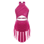 Ballet Dress Girl - Sleeveless Rhinestones Ballet Leotards for Girls Gymnastics, Ice Skating,  Lyrical, Latin & Contemporary Dance - DancerInn Kids Ballet Dresses