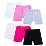 Girls Dance Underwear - 6pcs Solid Color Elastic Waist Toddler Kds Bike Shorts Leggings for 2-10 Years - DancerInn Color2-6pcs / L - 32918993469623 - 32918993469623