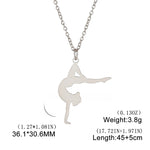 Gymnastic Jewelry & Ballet Jewelry for Ballerina Dancer Gymnast Gold Necklace Rhythmic Stainless Steel  Sport Jewelry - DancerInn B-steel - 32274742050999 - 32274742050999