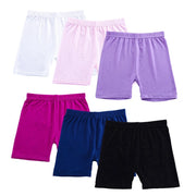 Girls Dance Underwear - 6pcs Solid Color Elastic Waist Toddler Kds Bike Shorts Leggings for 2-10 Years - DancerInn Color3-6pcs / L