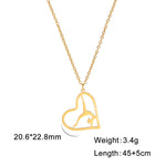 Gymnastic Jewelry & Ballet Jewelry for Ballerina Dancer Gymnast Gold Necklace Rhythmic Stainless Steel  Sport Jewelry - DancerInn heart-gold - 32274742476983 - 32274742476983