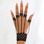 Gothic Bracelets Punk Chain Finger Bracelet Adjustable Vintage Link Hand Harness Ring for Parties, Festivals, and Daily Wear - DancerInn Women Dance Accessories Black - 32290665169079 - 32290665169079