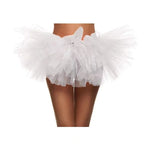 Ballet Tutu Skirt Women - Layered Tulle Fluffy Mini Ballet Skirt with Elastic Waist for Practice - DancerInn White / One size - 32880955621559 - 32880955621559