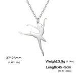Gymnastic Jewelry & Ballet Jewelry for Ballerina Dancer Gymnast Gold Necklace Rhythmic Stainless Steel  Sport Jewelry - DancerInn ballerina-A-S - 32274742411447 - 32274742411447
