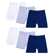 Girls Dance Underwear - 6pcs Solid Color Elastic Waist Toddler Kds Bike Shorts Leggings for 2-10 Years - DancerInn Color7-6pcs / L