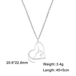 Gymnastic Jewelry & Ballet Jewelry for Ballerina Dancer Gymnast Gold Necklace Rhythmic Stainless Steel  Sport Jewelry - DancerInn heart-steel - 32274742444215 - 32274742444215