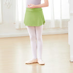 Pull On Ballet Skirt - Ballerina Wrap Skirt for Girls Toddler with Lightweight Chiffon Mesh Elastic Waist for Dance Gymnastics - DancerInn Green / L - 32957538402487 - 32957538402487