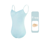 Dance Camisole - Sleeveless Bodysuit Dance Costumes with Adjustable Straps & Ruched Front for Gymnastics - DancerInn Blue / xxl 23.73 - 34757081301175 - 34757081301175