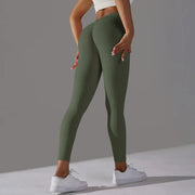 Women High Waist Butt Lifting V Butt Push Up Shaping Toning Sculpting Slimming Yoga Gym Fitness Center Exercise Leggings - DancerInn